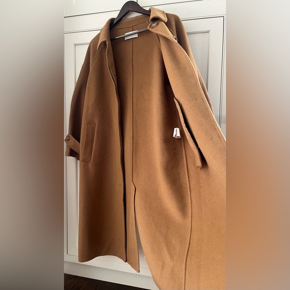 Another Plain wool coat women Sz. S/M dark beige Design by Korea Quiet luxury - Picture 7 of 12